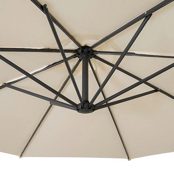 Monstershop Cantilever Parasol 3m With Half Fan Base – Cream