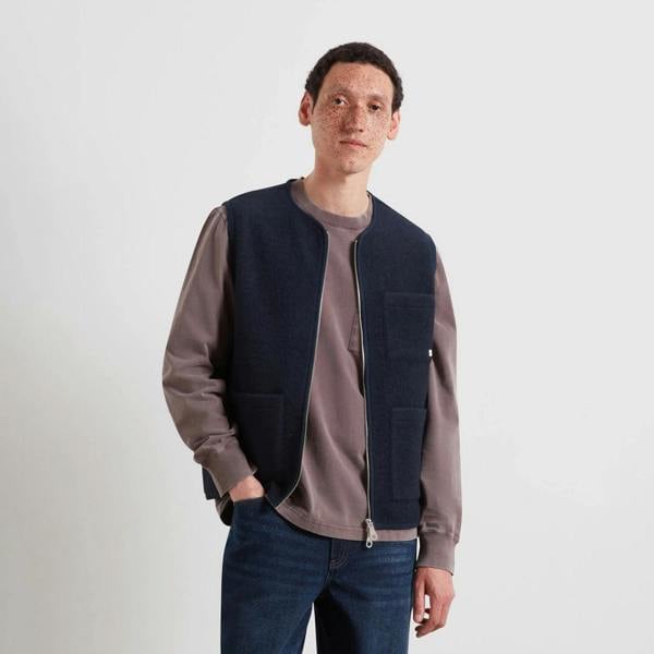 Farah Myles Crew Neck Zip Gilet