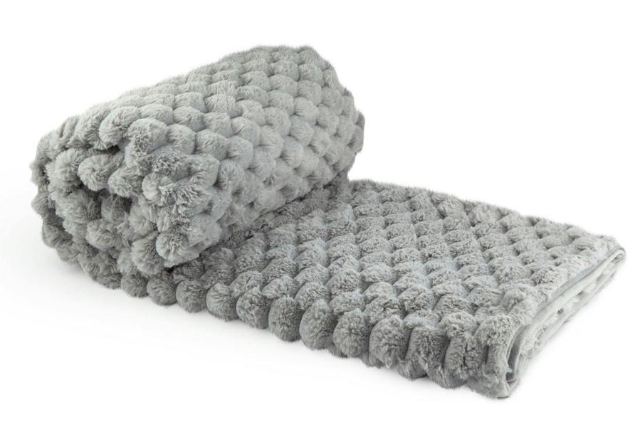 Lush Faux Rabbit Fur Silver Throw 140x180cm