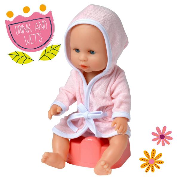 Dolls World Baby Dribbles 30cm Drink and Wet doll  - For ages 18 months+