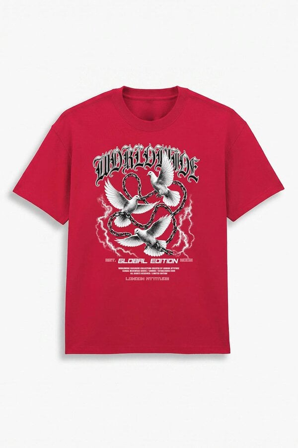 London Attitude Worldwide Global Edition Oversized Heavyweight Graphic T-Shirt