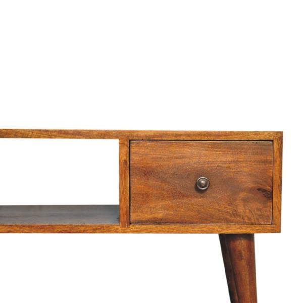 Wyld Haus Merano Classic Chestnut Mango Wood Coffee Table 2 Drawers and Shelf