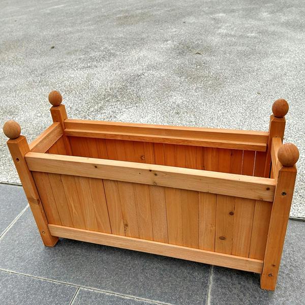 Gr8 Garden Brown Wooden Rectangular Garden Planter Box 60cm Raised Flower Trough