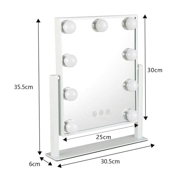 LED Lighted Vanity Mirror with 14 Bulbs for Dressing Room and Bedroom Living and Home