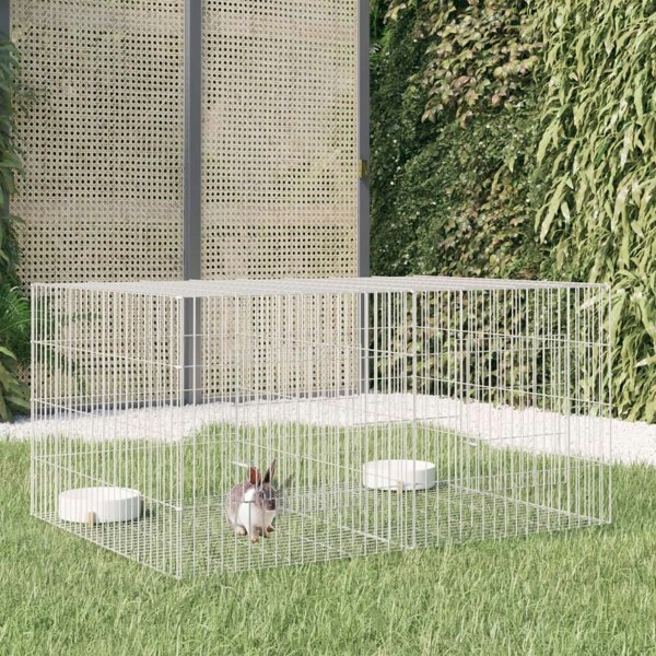 Berkfield 2-Panel Rabbit Cage 110x79x54 cm Galvanised Iron