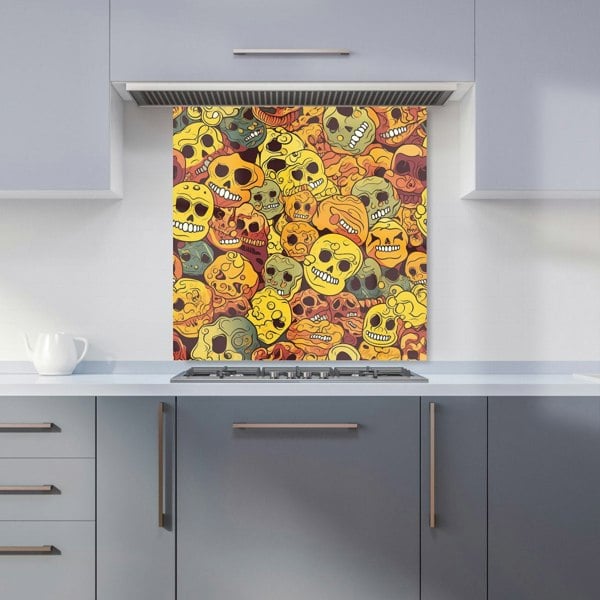 Warren Reed - Designer Autumnal Skulls Pattern Kitchen Splashback