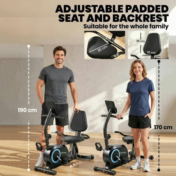 Bobobiy Recumbent Exercise Bike for Home, Stationary Bike with Bluetooth, App Connectivity, Quiet 8-Level Magnetic Resistance
