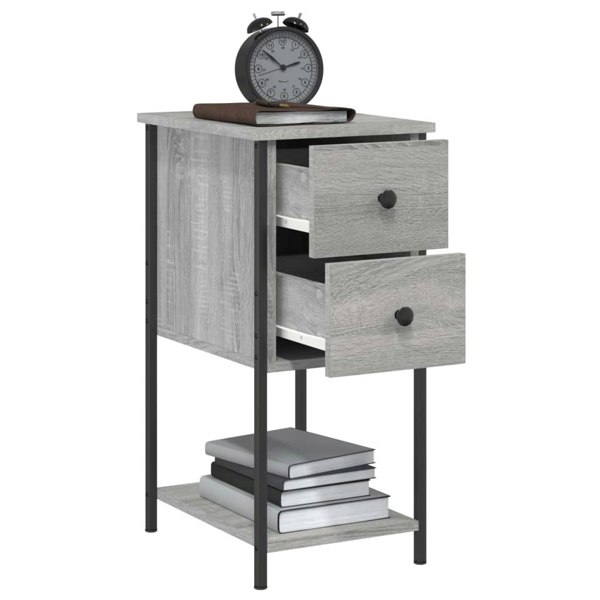 Berkfield Bedside Cabinets 2 pcs Grey Sonoma 32x42x70 cm Engineered Wood