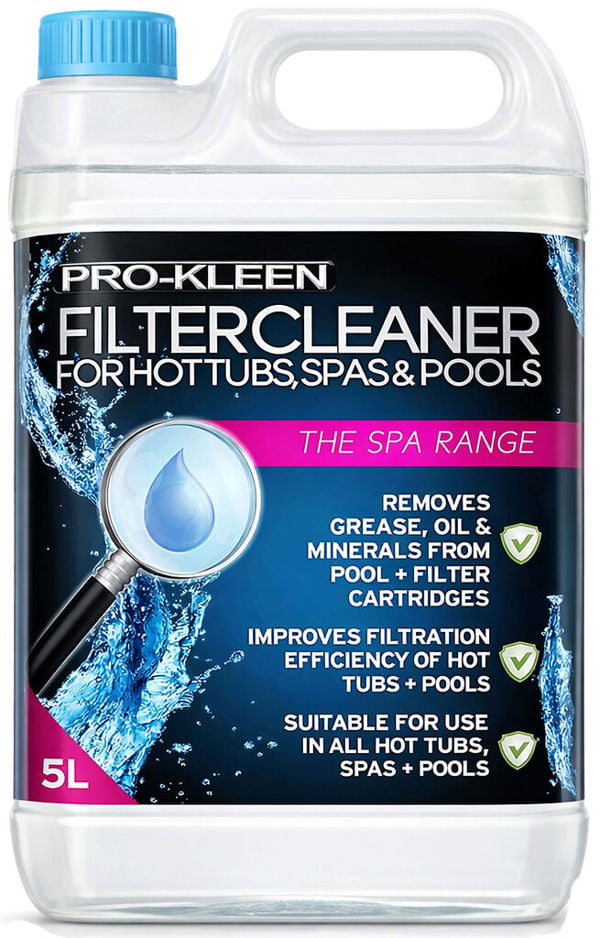 ProKleen Pro-Kleen Hot Tub Pool & Spa Filter Cartridge Cleaner 5L-10 Treatments Improves Efficiency-Deeply Cleans and Removes Oils