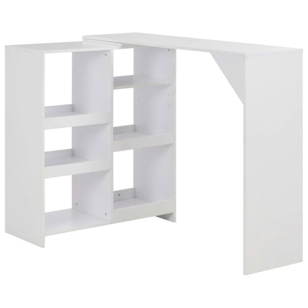 Berkfield Bar Table with Moveable Shelf White 138x39x110 cm