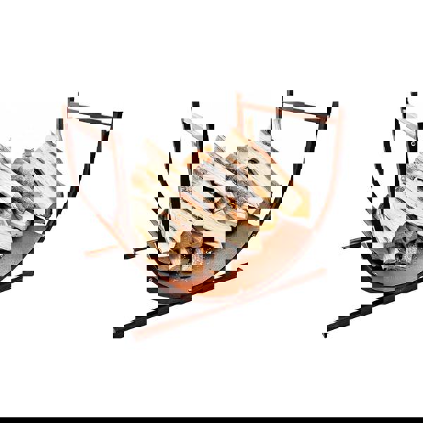 Nicoman Pre-Rusted Metal Firewood Log Holder