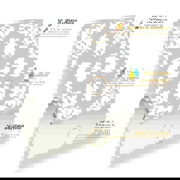 WALPLUS WT1556 - Andalu Light Grey Cement Spanish Wall Tile Sticker Set - 15 cm x 15 cm - 24 pcs