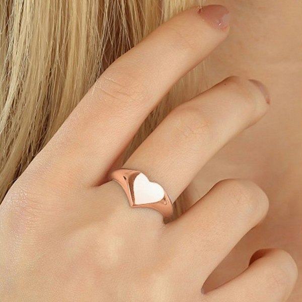 Sterling Silver Heart Love Signet Ring - Spero London