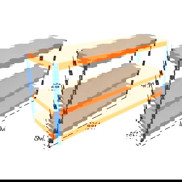 Monster Racking S-Rax 3 Tier Workbench - 180cm x 60cm x 90cm