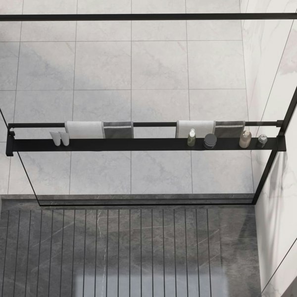 Berkfield Shower Shelf for Walk-in Shower Wall Black 118 cm Aluminium
