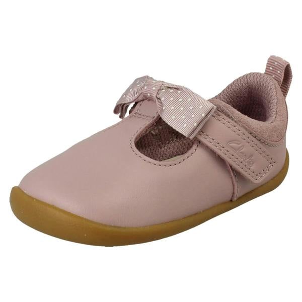 Clarks Girls Clarks Polka Dot T-Bar Pre Walking Shoes Roamer Trim