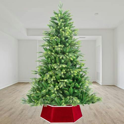 26.8 Inch Hexagonal Fabric Christmas Tree Collar for a Neat Festive Finish image 4