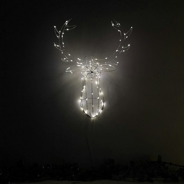 Samuel Alexander 70cm Festive Christmas Indoor Outdoor Twinkling LED Reindeer Head in Warm White
