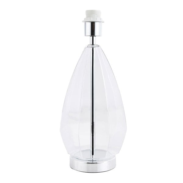 Transparent Glass and Polished Chrome Table Lamp Base with Inline Cable Switch Image 1