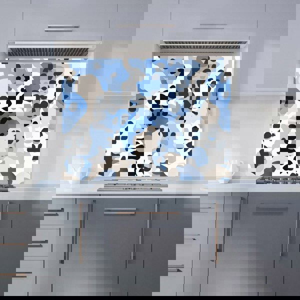 Warren Reed - Designer Blue Camouflage Pattern Kitchen Splashback