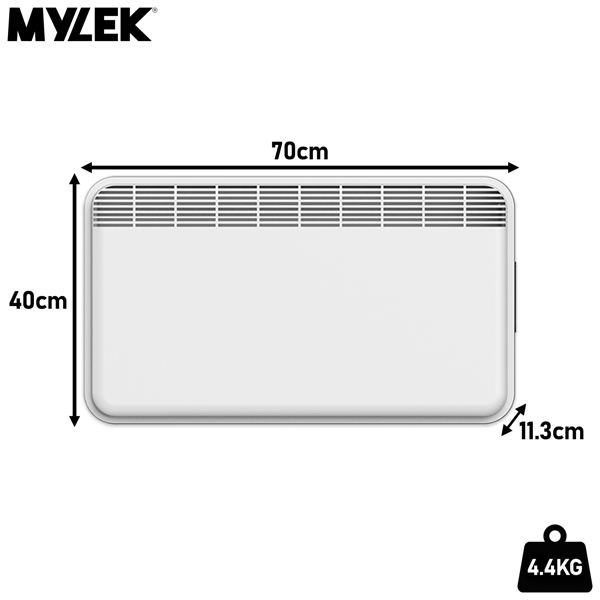 MYLEK WiFi Electric Panel Heater Radiator Smart Wall Mounted or Freestanding Heater with App Control 1.5kw