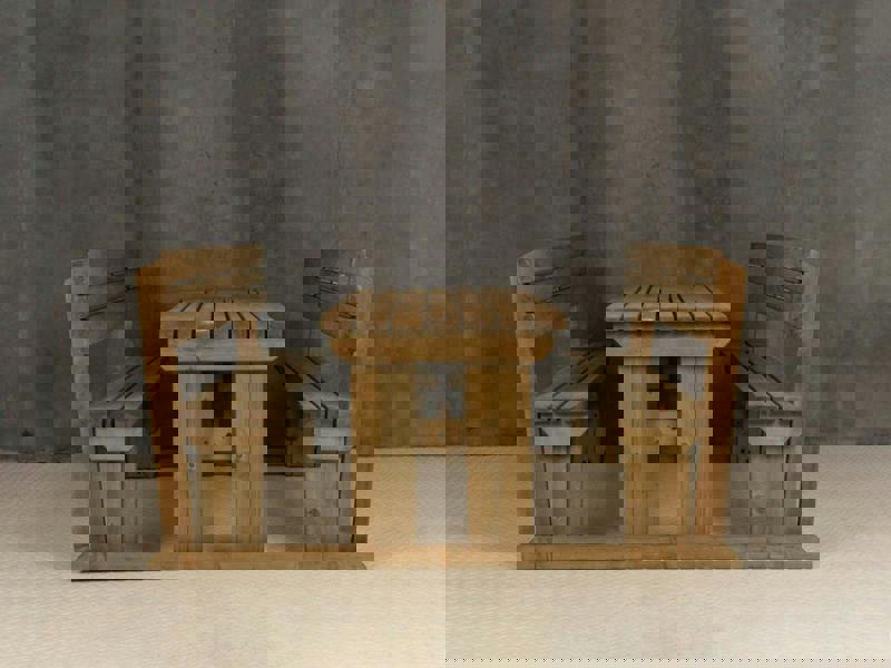 Alders Picnic Table and Benches Set with Backrest – Rustic Finish Wooden Outdoor Dining Set for Gardens and Patios