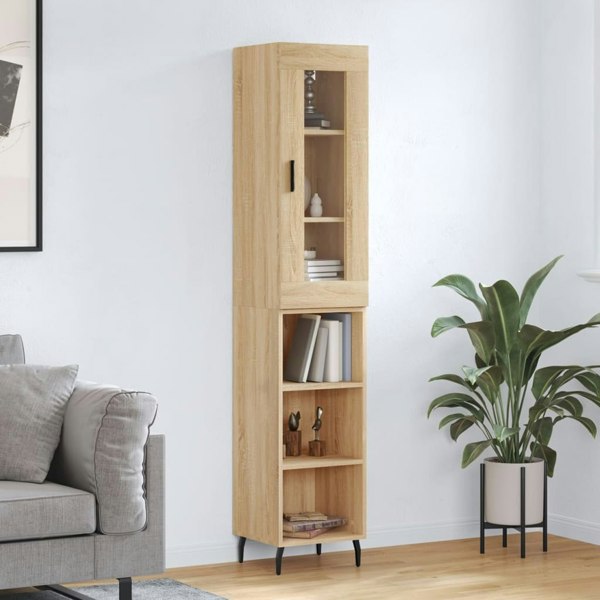 Berkfield Highboard Sonoma Oak 34.5x34x180 cm Engineered Wood