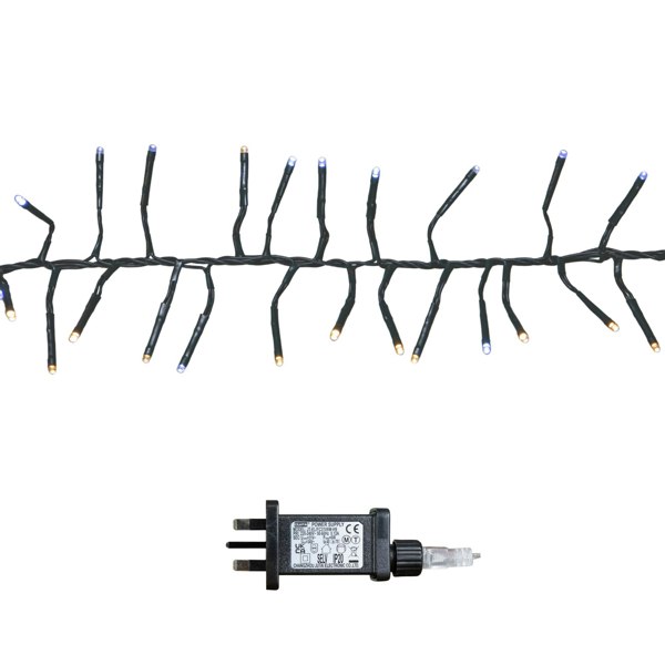 Samuel Alexander 18.5m 1440 LED Christmas Cluster Multi-Action String Lights with Timer in White & Warm White
