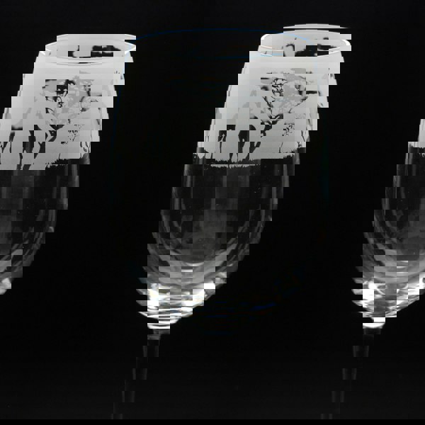 Glyptic Glass Art Giraffe Crystal Wine Glass - Hand Etched/Engraved Gift