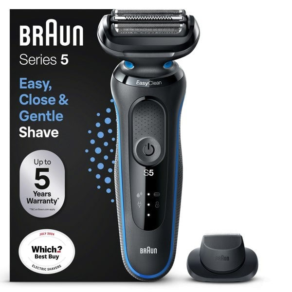 Braun Series 5 50-B1200s Electric Shaver With Precision Trimmer - Blue