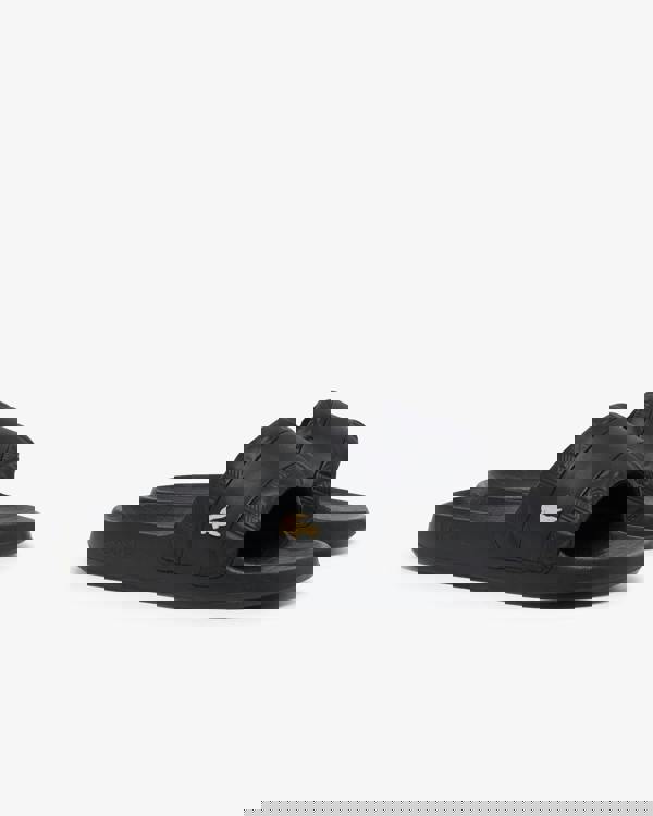 Lacoste Serve Hybrid Monogram Slides - Black/Gold 1V7 | CHO | Designer Mens Sandals