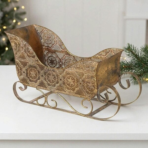 Garden Greatness Distressed Mottled Sleigh Ornament