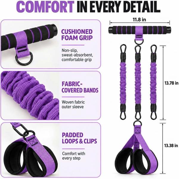 Leaper Pedal Resistance Band Adjustable 3 Tubes