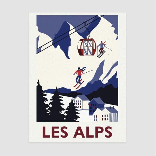 Joules Alpine Apres 50 X 70 Wood Frame | Blue