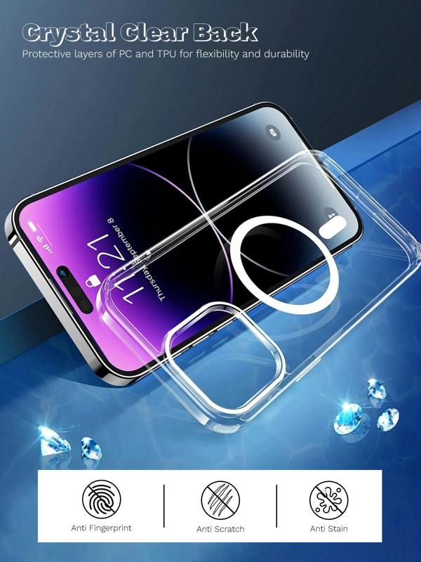 ULTRICS Magnetic Case for iPhone 14 Series, MagSafe Compatible Clear Shockproof Phone Cover