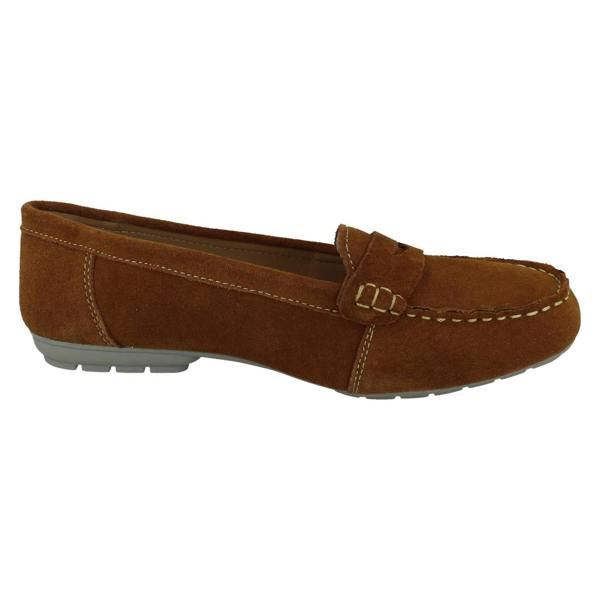 Leather Collection Ladies Leather Collection Moccasin Shoes F80558