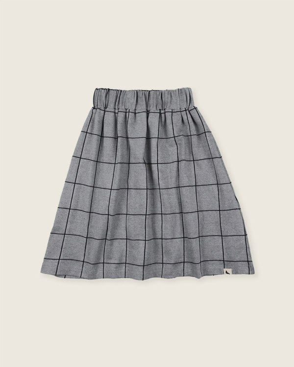 Grey Window Pane Check Print Skirt - image 2