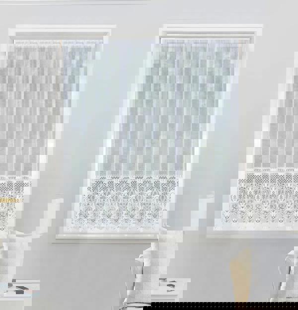 Tyrone Textiles Heavy Base Lace Net Curtain Cut Panel Ideal for Bathrooms, Kitchens and Living Rooms