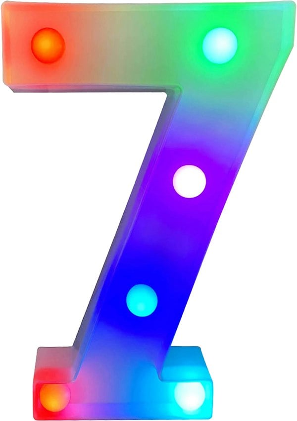 St Helens Battery Operated RGB Number With Remote Control Number 7