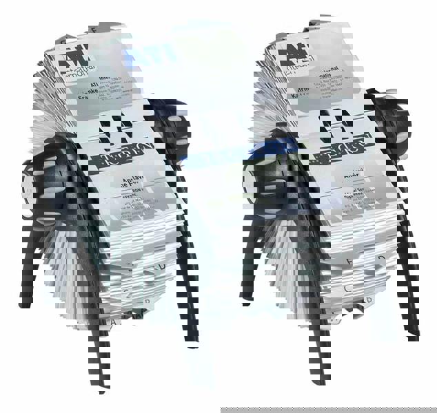 Durable VISIFIX 400 Card Rotary Business Card Holder File | A-Z Index | Black