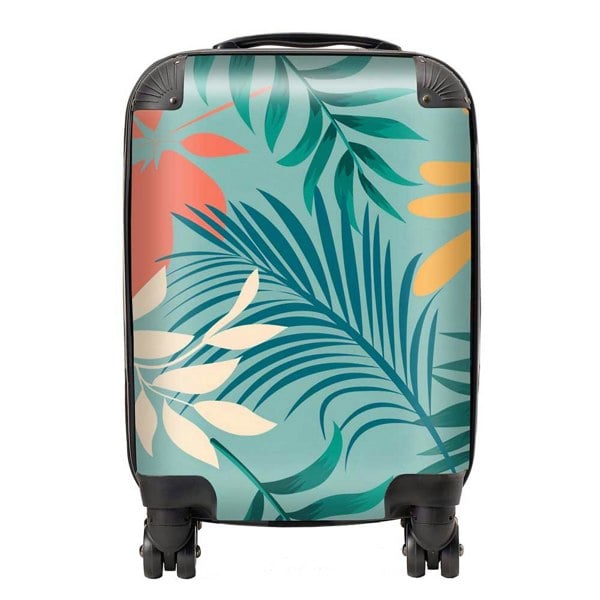 Warren Reed Abstract Bright Colorful Tropical Leaves Suitcase