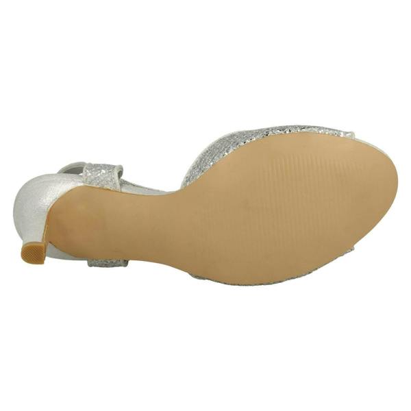 Anne Michelle Ladies Anne Michelle Glitter Peep Toe Heels F10467