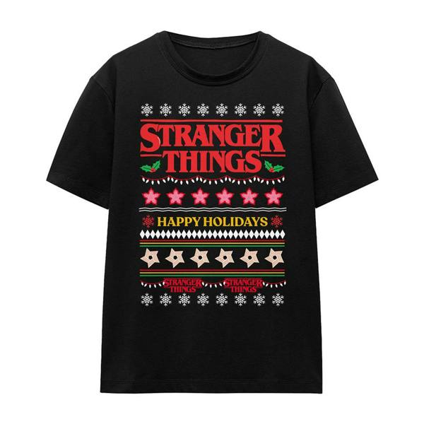 Stranger Things Womens/Ladies Demogorgon Christmas Jumper T-Shirt - Athletic Heather