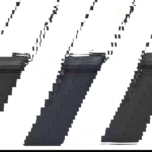 Assots London 'LINBY' BLUE NAVY Pebble Grain Leather Crossbody Bag