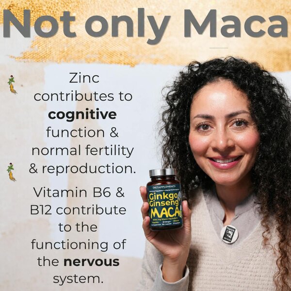 Dietapplements Maca, Korean Ginseng & Ginkgo Biloba Complex