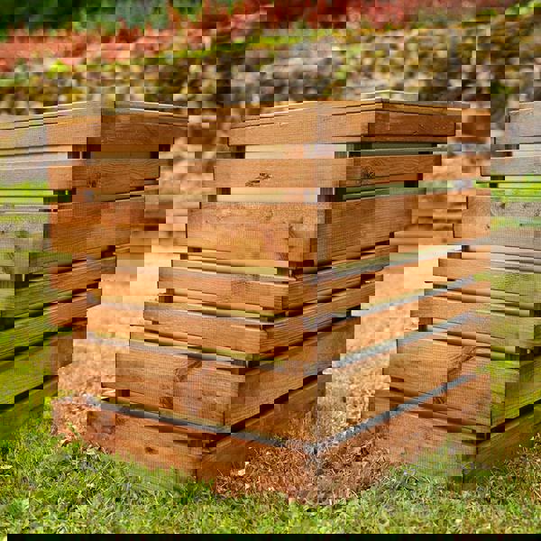 Cerland Lign Z Square Slatted Planter 50cm x 50cm 95L Modern Garden Planter