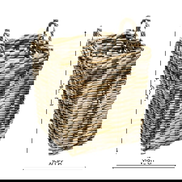 Ivyline Wicker Log Basket Square, Set of 2