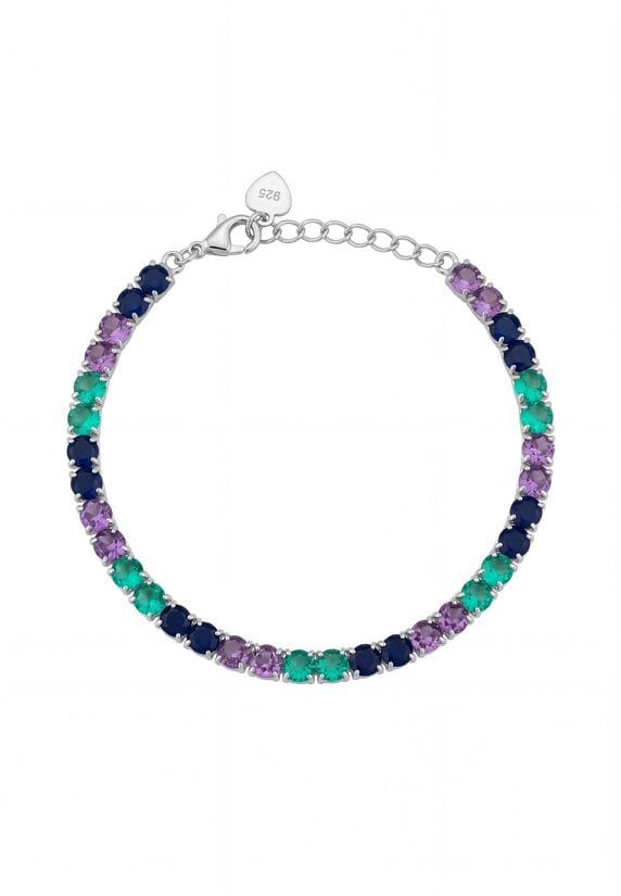 Latelita Kaleidoscope Gemstone Tennis Bracelet Silver
