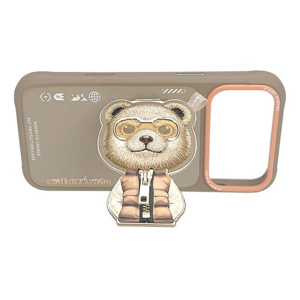 Nimmy Friends Nimmy Cool & Cute 2.0 Bear Case with MagSafe Stand for iPhone 17 Pro 6.3" Brown Orange - N-YJKM-CXZJZH-IP17-PRO-011-B