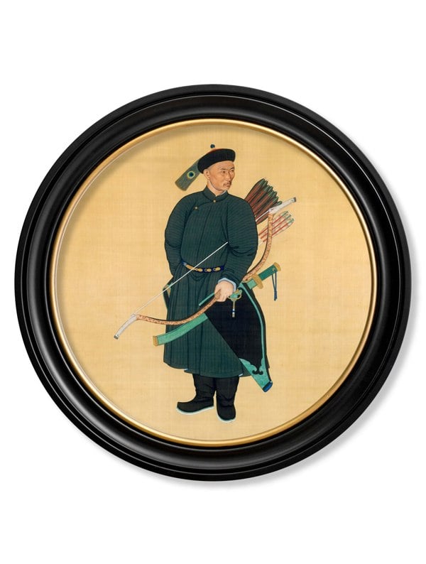 Exceptional Art c.1760 Portrait of the Imperial Bodyguard - Round